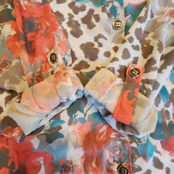 NWT Multiples The Mimi Tunic Blouse Roll-tab Sleeves Tunic Side Slits sz small - Picture 6 of 14